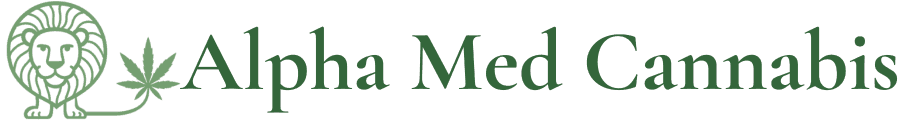 grünes Logo der Alpha Med Cannabis